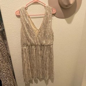 Southern Friend Chics sequin fringe dress
